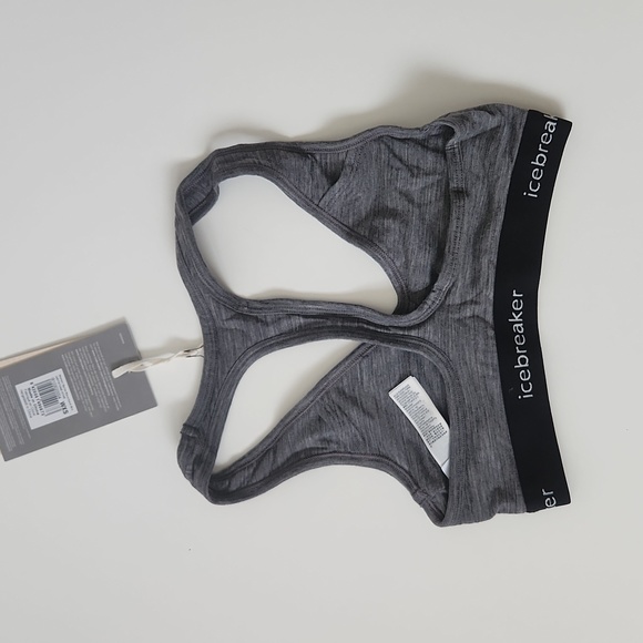Icebreaker Merino Sprite Racerback Gritstone Heather Grey Bra New NWT Sz XS - Picture 4 of 6